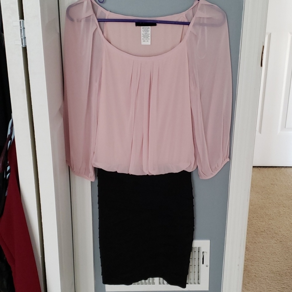 Pink and black dress